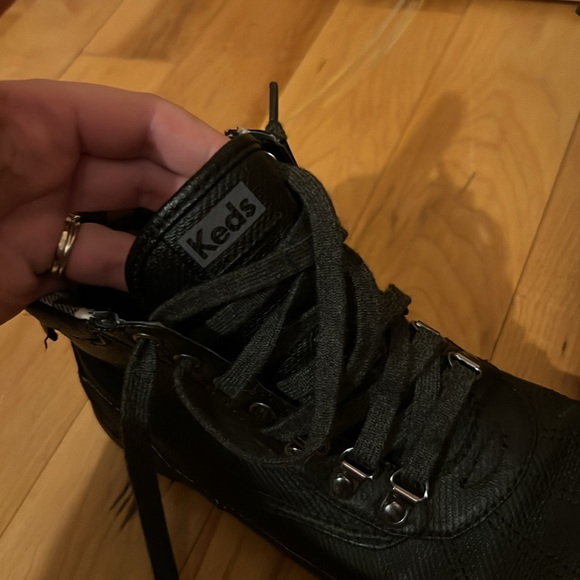 Keds Black Plaid Women’s Boots Lace Up Sz 6.5 - Picture 2 of 6